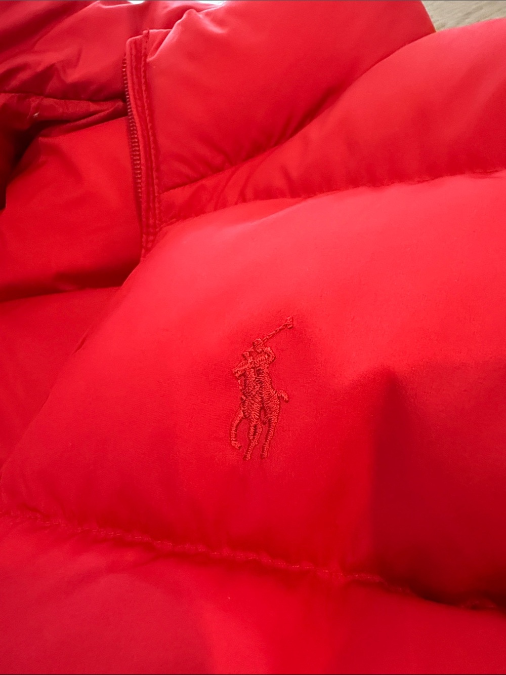 Ralph Lauren Bright Red Quilted Down Vest - Picture 3 of 4